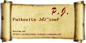 Palkovits József névjegykártya
